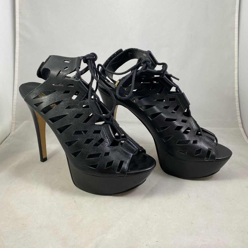 Guess Black Leather Heels